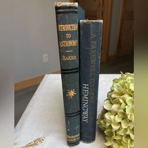 Vintage Introduction To Astronomy Robert Baker & Hemingway Blue Hardcover Books